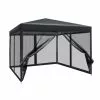 Instahut Gazebo Pop Up Marquee 3x3 Mesh Outdoor Gazebos Black