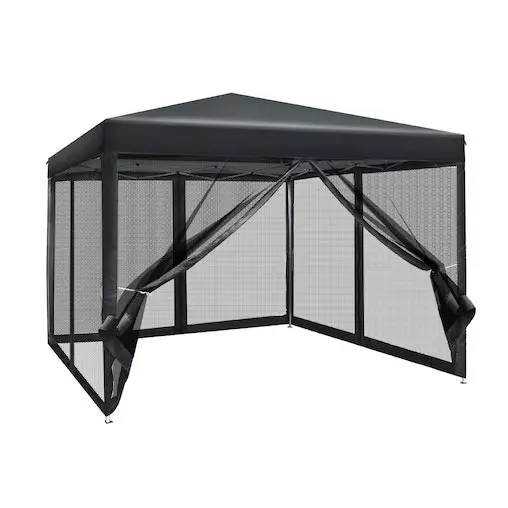 Instahut Gazebo Pop Up Marquee 3x3 Mesh Outdoor Gazebos Black 1 Instahut Gazebo Pop Up Marquee 3x3 Mesh Outdoor Gazebos Black