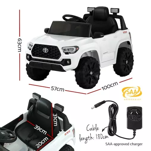 Rigo Toyota Ride On Car Kids Electric Off Road Tacoma Jeep White 2 Rigo Toyota Ride On Car Kids Electric Off Road Tacoma Jeep White - Image 2