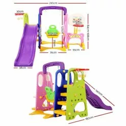Kids Slide Swing With Basketball Hoop Outdoor Indoor Playground Play Slides Keezi -Outdoor Living Sales Store GDutOGoJ4rY48 rkz1GzWo2sE