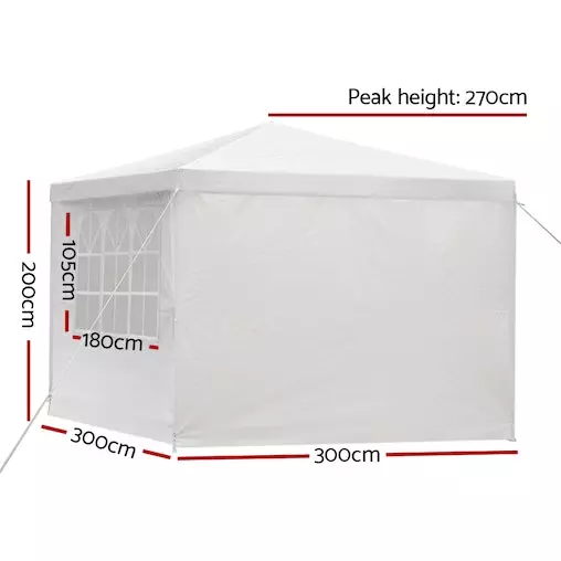 Instahut Gazebo 3x3 Outdoor Marquee Gazebos Wedding Camping Tent 4 Panel 2 Instahut Gazebo 3x3 Outdoor Marquee Gazebos Wedding Camping Tent 4 Panel - Image 2