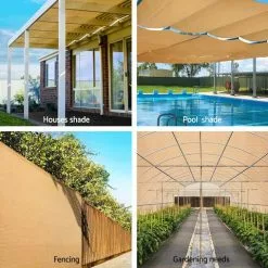 Instahut 70% Sun Shade Cloth Shadecloth Sail Roll Mesh Outdoor 175gsm 3.66x10m Beige -Outdoor Living Sales Store Hl Eu1YRw2l8mA3YHnTQ8ya0