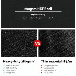 Instahut Sun Shade Sail Cloth Shadecloth Outdoor Canopy 5x5x5m -Outdoor Living Sales Store J0ItTdI5h2Cuo2BQnPtT9ed Q