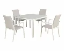 Jette-Boston Quick Dry 5 Piece Dining (White)