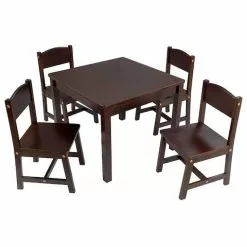 KidKraft Farmhouse Kids Table & 4 Chairs - Espresso