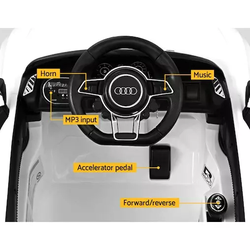 Rigo Audi R8 Ride On Car Kids Sports Electric Toy Cars 12V White 4 Rigo Audi R8 Ride On Car Kids Sports Electric Toy Cars 12V White - Image 4