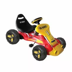 Lenoxx Pedal Powered Go-Kart For Children (Red) Ride & Steer/ 4-Wheel Vehicle