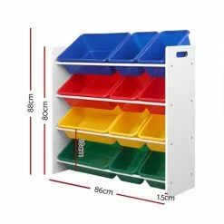 Keezi 12 Plastic Bins Kids Toy Organiser Box Bookshelf Storage Rack Cabinet -Outdoor Living Sales Store LSlMcTS0DMEdPc2VbtlRCtJQg
