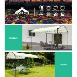 Instahut Gazebo Marquee Tent Outdoor Wedding Gazebos Beige 4x3m -Outdoor Living Sales Store L Gxii6Q2OUVkTRg3sc8aeDtM