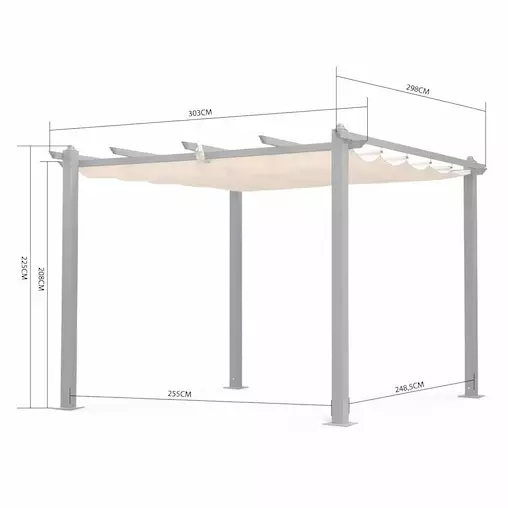 Alice's Garden CONDATE 3X3m Ecru Semi-Permanent Aluminium Gazebo 8 Alice's Garden CONDATE 3X3m Ecru Semi-Permanent Aluminium Gazebo - Image 8