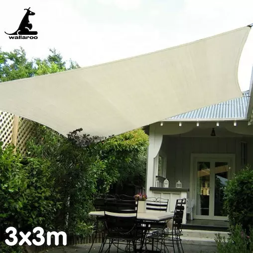 Wallaroo Waterproof Outdoor Shade Sail Canopy Sun Cloth Square 3x3M 5 Wallaroo Waterproof Outdoor Shade Sail Canopy Sun Cloth Square 3x3M - Image 5