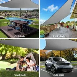 Instahut Sun Shade Sail Cloth Shadecloth Outdoor Canopy Rectangle 280gsm 6x8m -Outdoor Living Sales Store Np68qkXzo96he38PvNhNsTejI