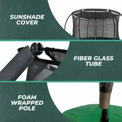 VERPEAK Kids Trampoline 10ft Enclosure Safety Round Net UV Protection Outdoor -Outdoor Living Sales Store OPuqSuc8q676KW9shRUCVUJ5A