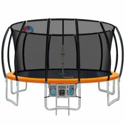 Everfit 16FT Trampoline Round Trampolines With Basketball Hoop Kids Present Gift Enclosure Safety Net Pad Outdoor Orange