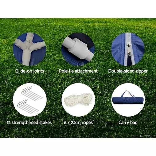 Instahut Gazebo 3x6 Outdoor Marquee Gazebos Wedding Camping Tent 6 Panel 6 Instahut Gazebo 3x6 Outdoor Marquee Gazebos Wedding Camping Tent 6 Panel - Image 6