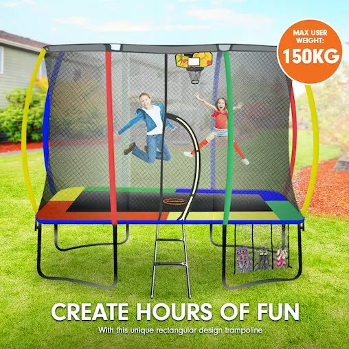 Kahuna Trampoline 6ft X 9ft Rectangular Outdoor Rainbow Basketball Set 6 Kahuna Trampoline 6ft X 9ft Rectangular Outdoor Rainbow Basketball Set - Image 6