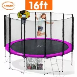 Kahuna Blizzard 16ft Trampoline With Basketball Pink -Outdoor Living Sales Store PGPihcn2V1Ak3Ahz9cYX3EapQ