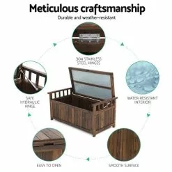 Outdoor Storage Box Wooden Garden Bench Chest Toy Tool Sheds Furniture Charcoal Gardeon -Outdoor Living Sales Store PKB3aPCL6OHxL olDpDIt0syE
