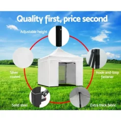 Instahut Gazebo Pop Up Marquee 3x3 Folding Tent Gazebos -Outdoor Living Sales Store Pd8ukkMe0KW byya07OO 60Ec