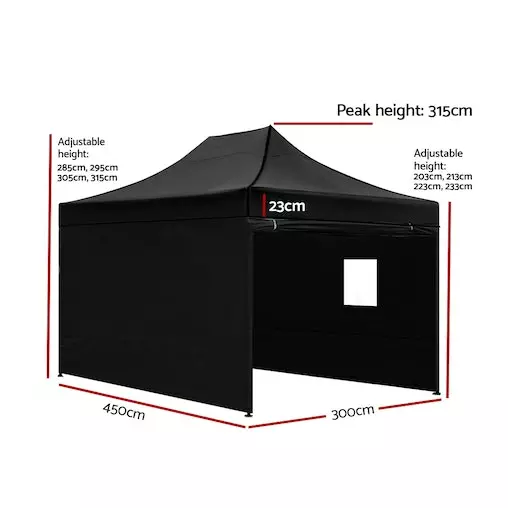 Instahut Gazebo Pop Up Marquee 3x4.5 Tent Gazebos 2 Instahut Gazebo Pop Up Marquee 3x4.5 Tent Gazebos - Image 2