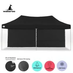 Gazebo Tent Marquee 3x6m PopUp Outdoor Wallaroo Black -Outdoor Living Sales Store QtKH3iMSVLYcA7KLhI1hsKmfk