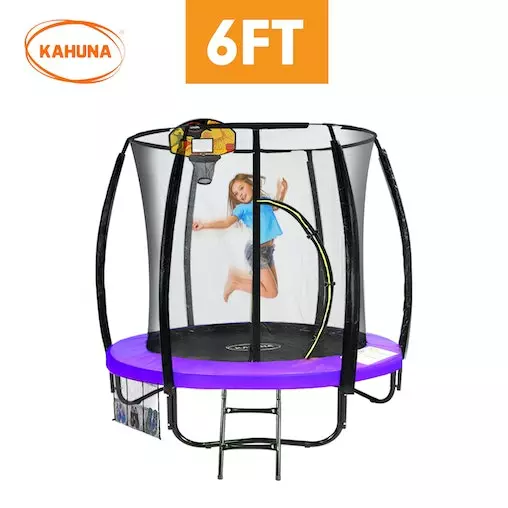 Kahuna Classic 6ft Trampoline With Basketball Set - Purple 1 Kahuna Classic 6ft Trampoline With Basketball Set - Purple