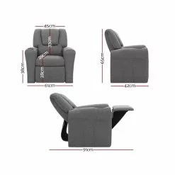 Keezi Kids Recliner Chair Lounge Linen Grey -Outdoor Living Sales Store Rop21PX5BzUTDZVY5xszI0Ek