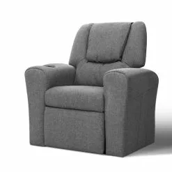 Keezi Kids Recliner Chair Lounge Linen Grey