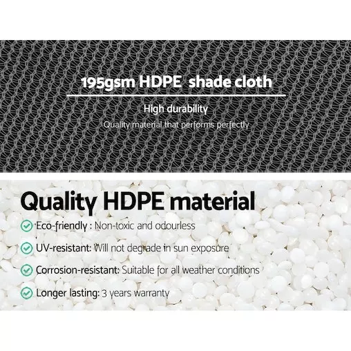 Instahut Shade Cloth 90%UV Sun Sail Garden Mesh Roll Outdoor 3.66x30m 5 Instahut Shade Cloth 90%UV Sun Sail Garden Mesh Roll Outdoor 3.66x30m - Image 5
