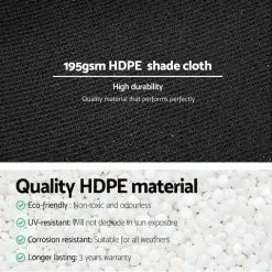 Instahut 90% Sun Shade Cloth Cloths 195GSM Sail Roll Mesh Outdoor Black 3.66m X 10m Summer UV Protection -Outdoor Living Sales Store SNgu1Yu2y19BnCuAMAytgc50g