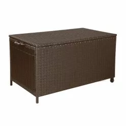 320L Garden Shed Outdoor Storage Box Bench Toy Tool Box Ottoman Wicker Brown Gardeon -Outdoor Living Sales Store Sm pfGkQgaaq2Ez2TQ01d2xNQ
