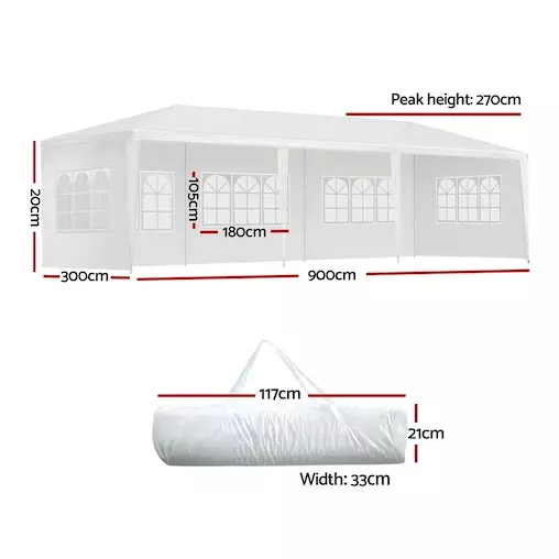 Instahut Gazebo 3x9 Marquee Party Wedding Outdoor Tent 2 Instahut Gazebo 3x9 Marquee Party Wedding Outdoor Tent - Image 2