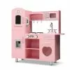 Keezi Kids Kitchen W/ Water Dispenser Phone Pretend Play Set Wooden Toys Cooking Food Childrens - Pink