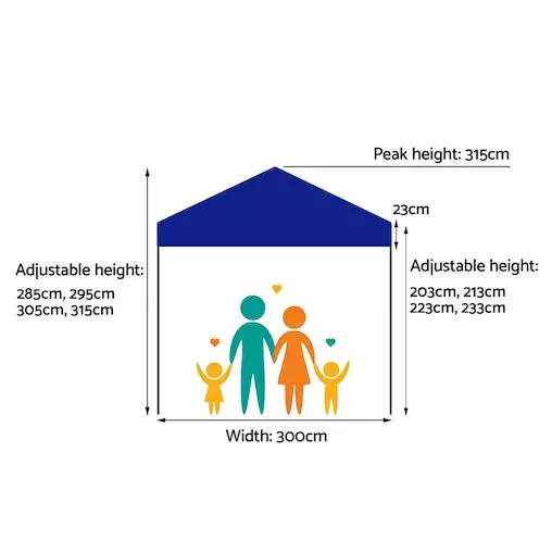 Instahut Gazebo Pop Up Marquee 3x3 Tent Folding Gazebos 2 Instahut Gazebo Pop Up Marquee 3x3 Tent Folding Gazebos - Image 2