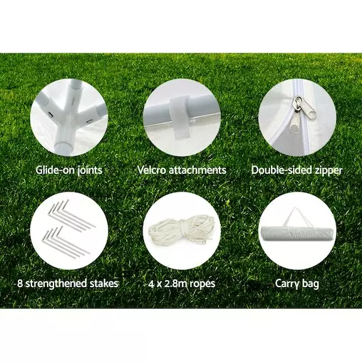 Instahut Gazebo 3x3 Outdoor Marquee Gazebos Wedding Camping Tent 4 Panel 6 Instahut Gazebo 3x3 Outdoor Marquee Gazebos Wedding Camping Tent 4 Panel - Image 6