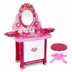 Keezi 30pcs Kids Dressing Table Pretend Play Toy Set Girls Make Up Vanity Desk