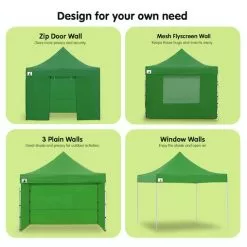Gazebo Tent Marquee 3x3 PopUp Outdoor Wallaroo - Green -Outdoor Living Sales Store Vvz Pzb35NlvMqYw118auSOaU