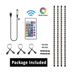 2PK Sansai USB Powered RGB LED Light TV Backlight Strip Lights W/ Remote Control -Outdoor Living Sales Store WC4BNsosjhAp5ZE5 KS7oftAo