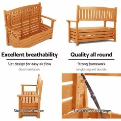 Outdoor Storage Bench Box Wooden Garden Chair 2 Seat Toy Tool Sheds Chest Patio Furniture Gardeon -Outdoor Living Sales Store WCyRiiFBLmsNl85nNGi S TI