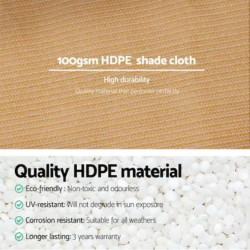 Instahut 50% Sun Shade Cloth Shadecloth Sail Roll Mesh Outdoor 100gsm 3.66x20m 5 Instahut 50% Sun Shade Cloth Shadecloth Sail Roll Mesh Outdoor 100gsm 3.66x20m - Image 5
