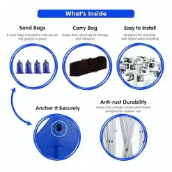 Gazebo Tent Marquee 3x3 PopUp Outdoor Wallaroo - Blue -Outdoor Living Sales Store X26z 1k sk3l6HR8gABldY5xs