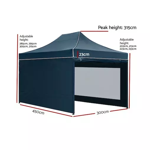 Instahut Gazebo Pop Up Marquee 3x4.5 Folding Tent Gazebos 2 Instahut Gazebo Pop Up Marquee 3x4.5 Folding Tent Gazebos - Image 2