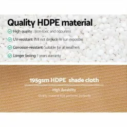 Instahut 90% Sun Shade Cloth Shadecloth Sail Roll Mesh Outdoor 195gsm 1.83x20m Beige -Outdoor Living Sales Store XcDqV9DZ V59hFppSRDFKWtaQ