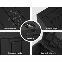 Gardeon Outdoor Lockable Storage Box 118L - Black -Outdoor Living Sales Store Y3isnmkBwBFv95PFKy3Ic9WxY