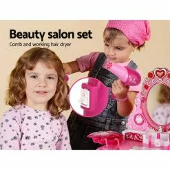 Keezi 30pcs Kids Dressing Table Pretend Play Toy Set Girls Make Up Vanity Desk -Outdoor Living Sales Store YT6kF 5TYZ4RGIRVCK3v4u0