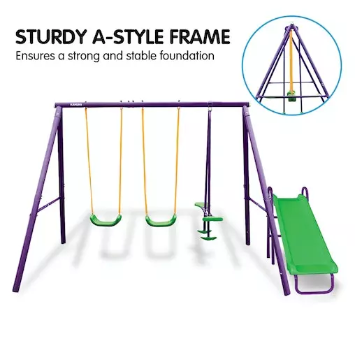Swing Set With Slide Kahuna 4-Seater Outdoor Play Equipment 7 Swing Set With Slide Kahuna 4-Seater Outdoor Play Equipment - Image 7