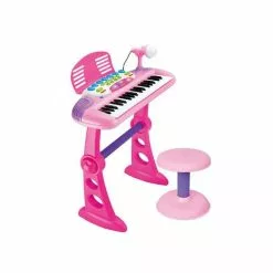 Lenoxx Children's Electronic Keyboard With Stand (Pink) Musical Instrument Toy