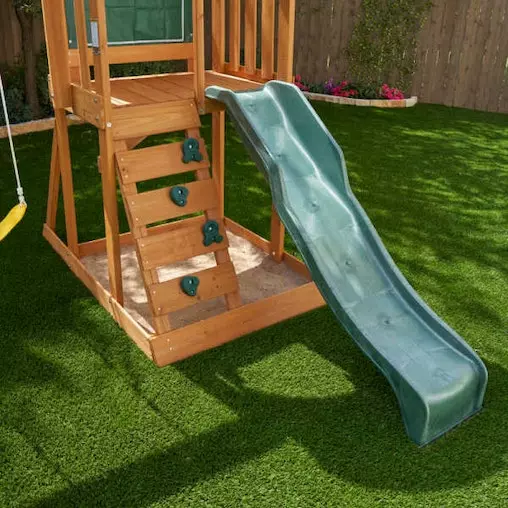 KidKraft Ainsley Wooden Outdoor Playset With Slide, Fort & Swings 5 KidKraft Ainsley Wooden Outdoor Playset With Slide, Fort & Swings - Image 5