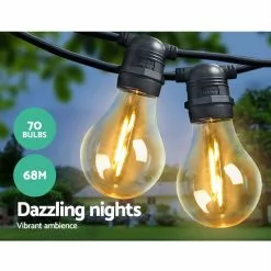 Jingle Jollys 68m Festoon String Lights LED Outdoor Wedding Party Garden Decor -Outdoor Living Sales Store Z4UA lkEb7nh1upyS16y Y6ks