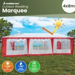 Wallaroo 4x8 Outdoor Event Wedding Marquee Tent Red -Outdoor Living Sales Store Z8gW fi3N4iLRkCjFlAeRw3SU